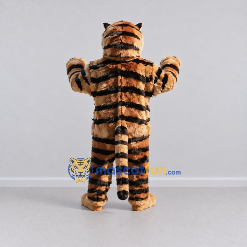 Custom Brown and Black Tiger Mascot Costume Adult Full Body Suit for Wildlife Events Custom Brown and Black Tiger Mascot Costume Adult Full Body Suit for Wildlife Events