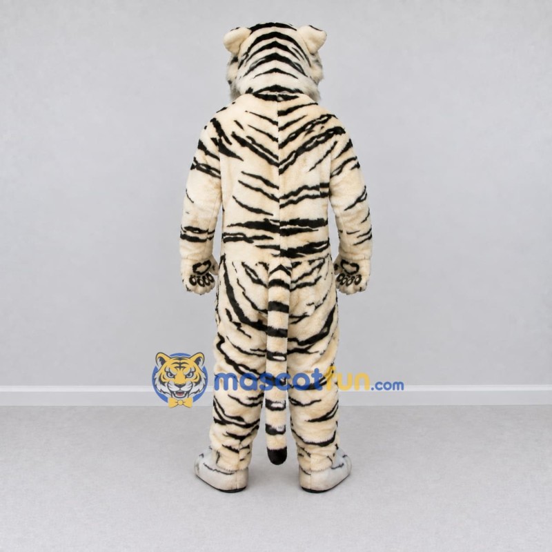 Custom White and Black White Tiger Mascot Costume Adult Full Body Suit for Wildlife Events