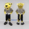 Custom Yellow Gray and Black Spotted Cat in T-Shirt Mascot Costume Adult Full Body Suit for Sports Events