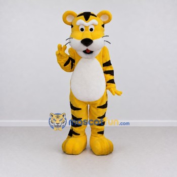 Custom Yellow Black and White Tiger Mascot Costume Adult Full Body Suit for Wildlife Events Custom Yellow Black and White Tiger Mascot Costume Adult Full Body Suit for Wildlife Events