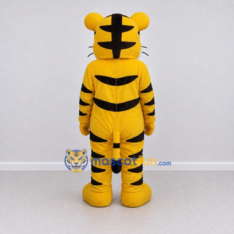 Custom Yellow Black and White Tiger Mascot Costume Adult Full Body Suit for Wildlife Events Custom Yellow Black and White Tiger Mascot Costume Adult Full Body Suit for Wildlife Events