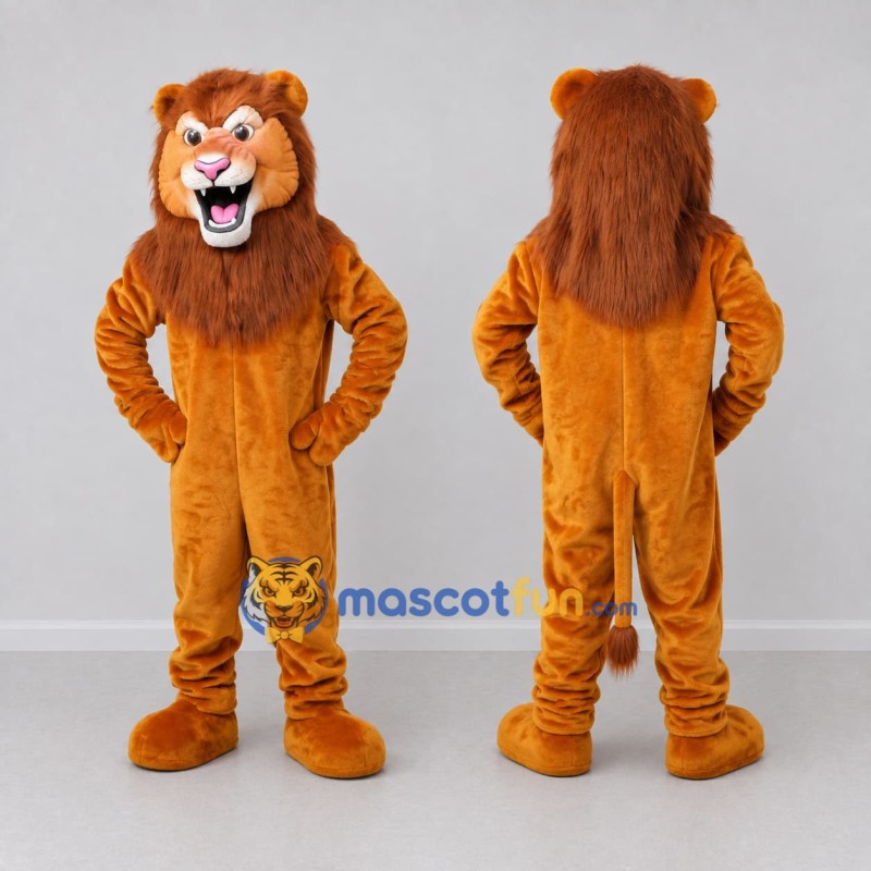 Custom Golden Brown Lion Mascot Costume Adult Full Body Suit for Wildlife Events Custom Golden Brown Lion Mascot Costume Adult Full Body Suit for Wildlife Events