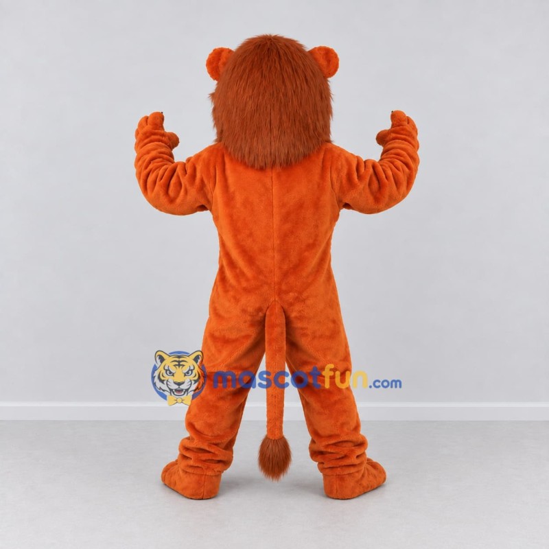 Custom Orange and Brown Muscular Lion Mascot Costume Adult Full Body Suit for Sports Events Custom Orange and Brown Muscular Lion Mascot Costume Adult Full Body Suit for Sports Events