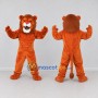 Custom Orange and Brown Muscular Lion Mascot Costume Adult Full Body Suit for Sports Events
