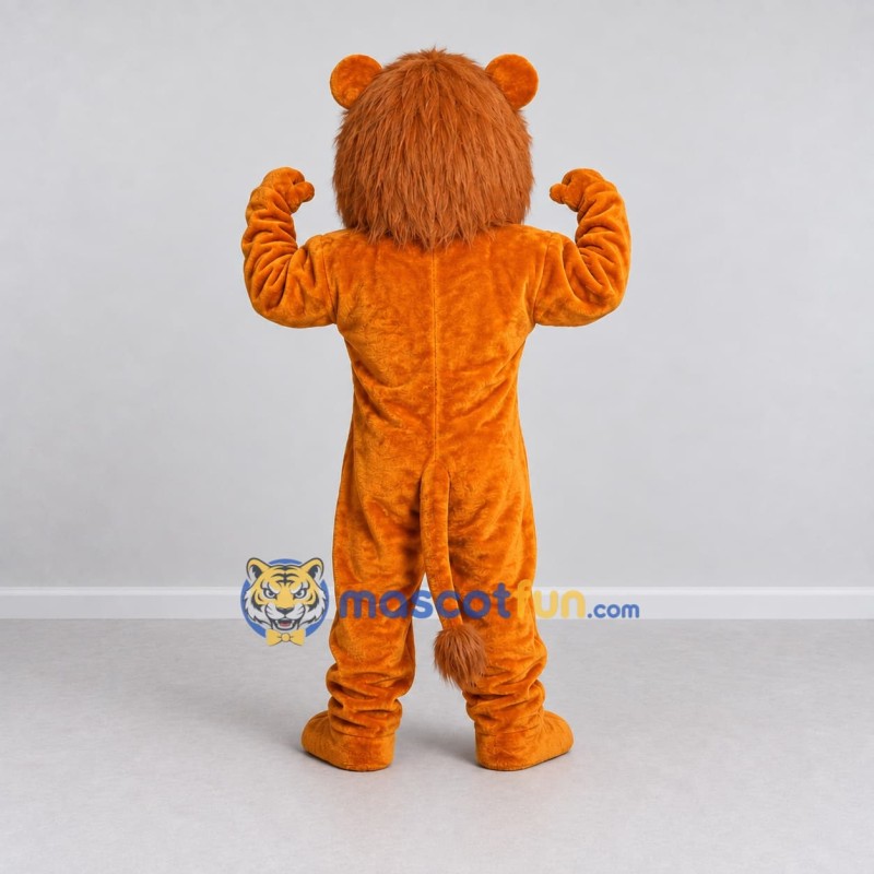 Custom Golden Brown Muscular Lion Mascot Costume Adult Full Body Suit for Sports Events Custom Golden Brown Muscular Lion Mascot Costume Adult Full Body Suit for Sports Events