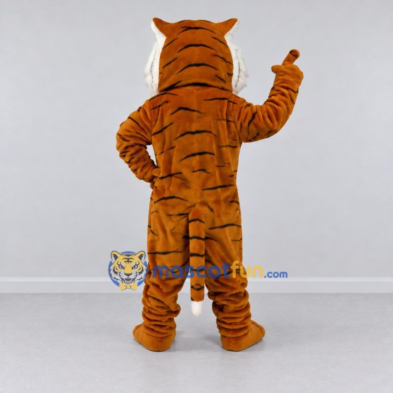 Custom Brown Black and White Tiger Mascot Costume Adult Full Body Suit for Wildlife Events Custom Brown Black and White Tiger Mascot Costume Adult Full Body Suit for Wildlife Events