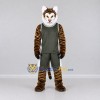 Custom Brown and Dark Green Tiger in Sportswear Mascot Costume Adult Full Body Suit for Sports Events Custom Brown and Dark Green Tiger in Sportswear Mascot Costume Adult Full Body Suit for Sports Events