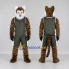 Custom Brown and Dark Green Tiger in Sportswear Mascot Costume Adult Full Body Suit for Sports Events Custom Brown and Dark Green Tiger in Sportswear Mascot Costume Adult Full Body Suit for Sports Events