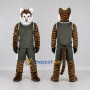 Custom Brown and Dark Green Tiger in Sportswear Mascot Costume Adult Full Body Suit for Sports Events
