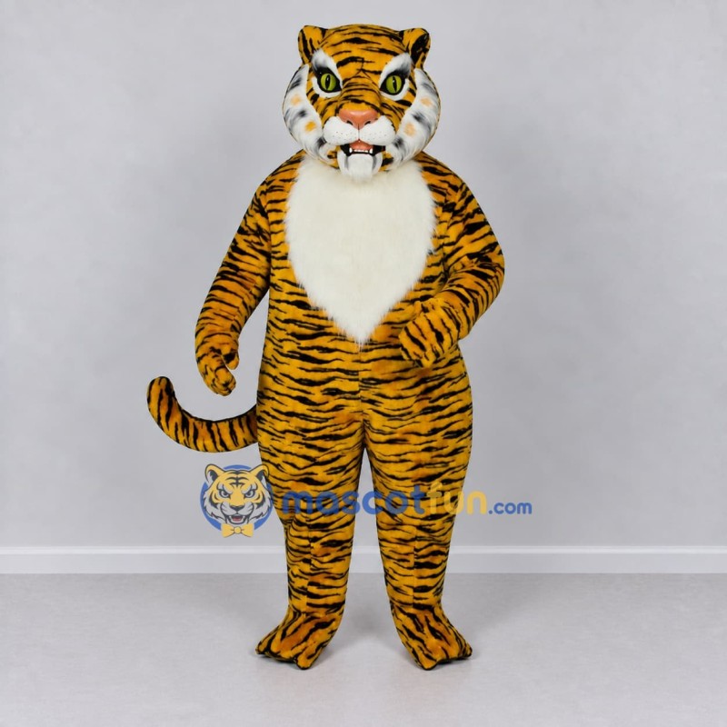 Custom Yellow Black and White Tiger Mascot Costume Adult Full Body Suit for Wildlife Events Custom Yellow Black and White Tiger Mascot Costume Adult Full Body Suit for Wildlife Events