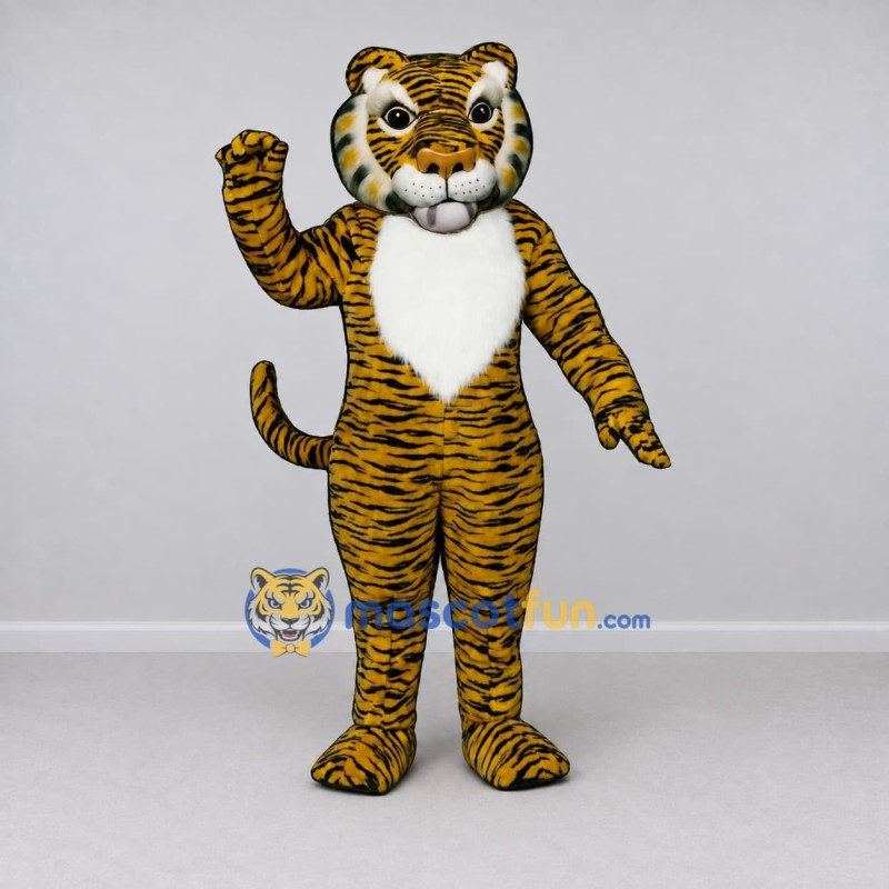 Custom Yellow Black and White Tiger Mascot Costume Adult Full Body Suit for Wildlife Events Custom Yellow Black and White Tiger Mascot Costume Adult Full Body Suit for Wildlife Events