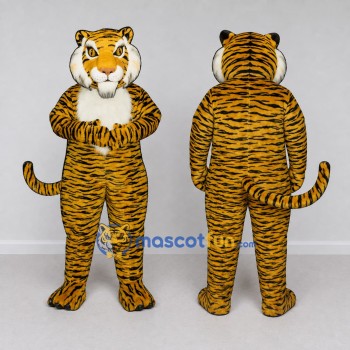 Custom Yellow Black and White Tiger Mascot Costume Adult Full Body Suit for Wildlife Events