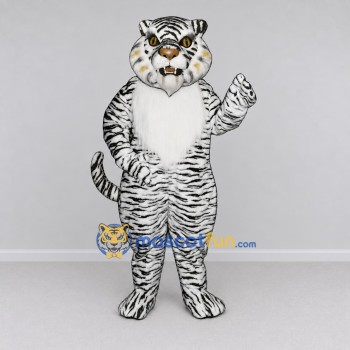Custom White and Black White Tiger Mascot Costume Adult Full Body Suit for Wildlife Events Custom White and Black White Tiger Mascot Costume Adult Full Body Suit for Wildlife Events