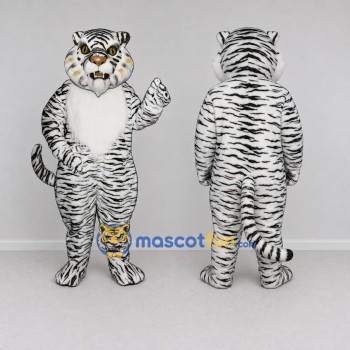 Custom White and Black White Tiger Mascot Costume Adult Full Body Suit for Wildlife Events