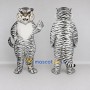Custom White and Black White Tiger Mascot Costume Adult Full Body Suit for Wildlife Events
