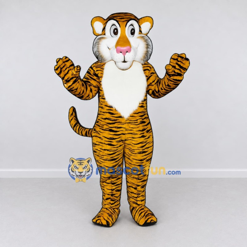 Custom Yellow Black and White Tiger Mascot Costume Adult Full Body Suit for Wildlife Events Custom Yellow Black and White Tiger Mascot Costume Adult Full Body Suit for Wildlife Events