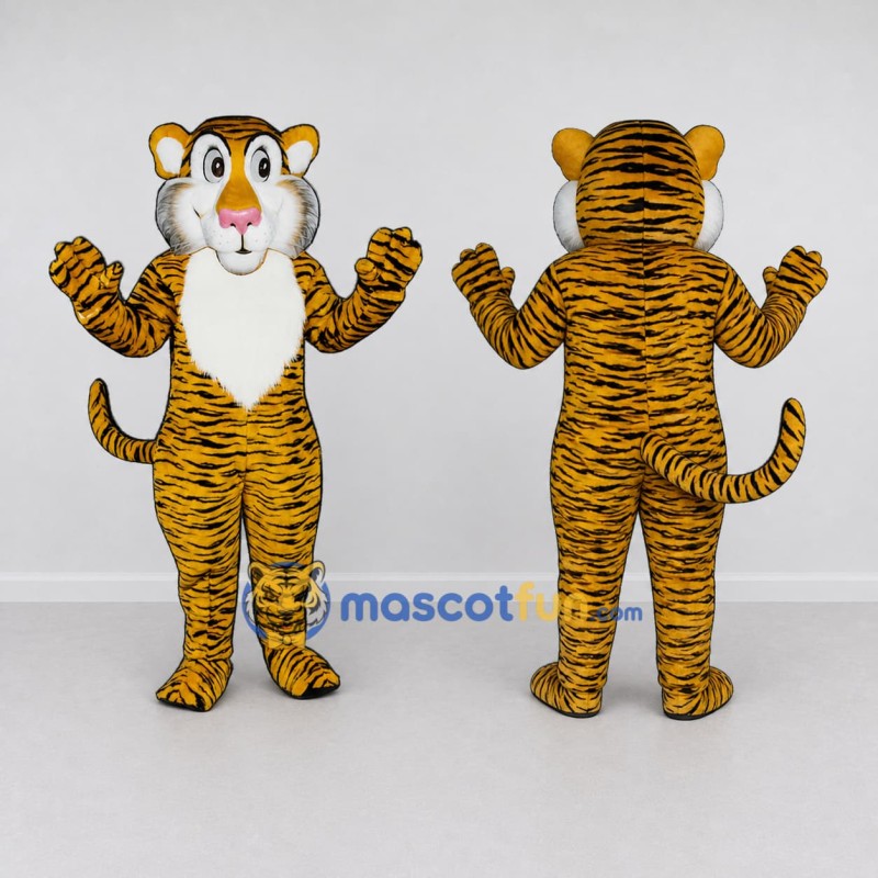 Custom Yellow Black and White Tiger Mascot Costume Adult Full Body Suit for Wildlife Events Custom Yellow Black and White Tiger Mascot Costume Adult Full Body Suit for Wildlife Events