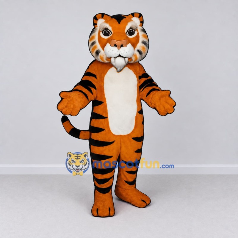 Custom Orange Black and Cream Tiger Mascot Costume Adult Full Body Suit for Wildlife Events Custom Orange Black and Cream Tiger Mascot Costume Adult Full Body Suit for Wildlife Events
