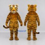 Custom Golden Brown and Black Tiger Mascot Costume Adult Full Body Suit for Wildlife Events