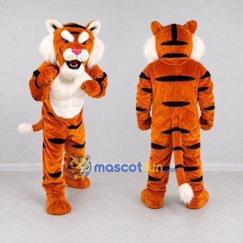 Custom Orange Black and White Tiger Mascot Costume Adult Full Body Suit for Wildlife Events