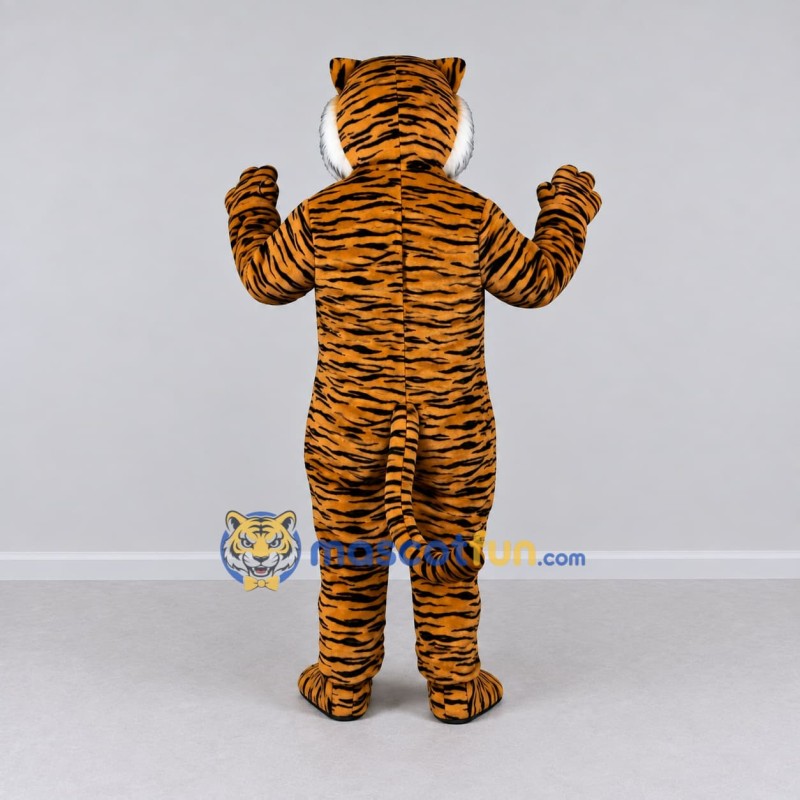 Custom Brown Black and White Tiger Mascot Costume Adult Full Body Suit for Wildlife Events Custom Brown Black and White Tiger Mascot Costume Adult Full Body Suit for Wildlife Events