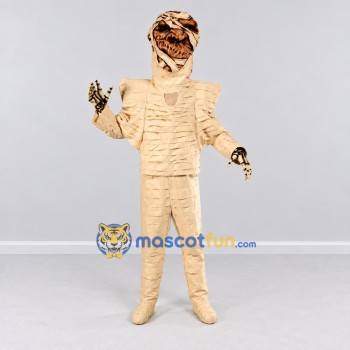 Custom Beige Mummy Mascot Costume Adult Full Body Suit for Halloween Events Custom Beige Mummy Mascot Costume Adult Full Body Suit for Halloween Events