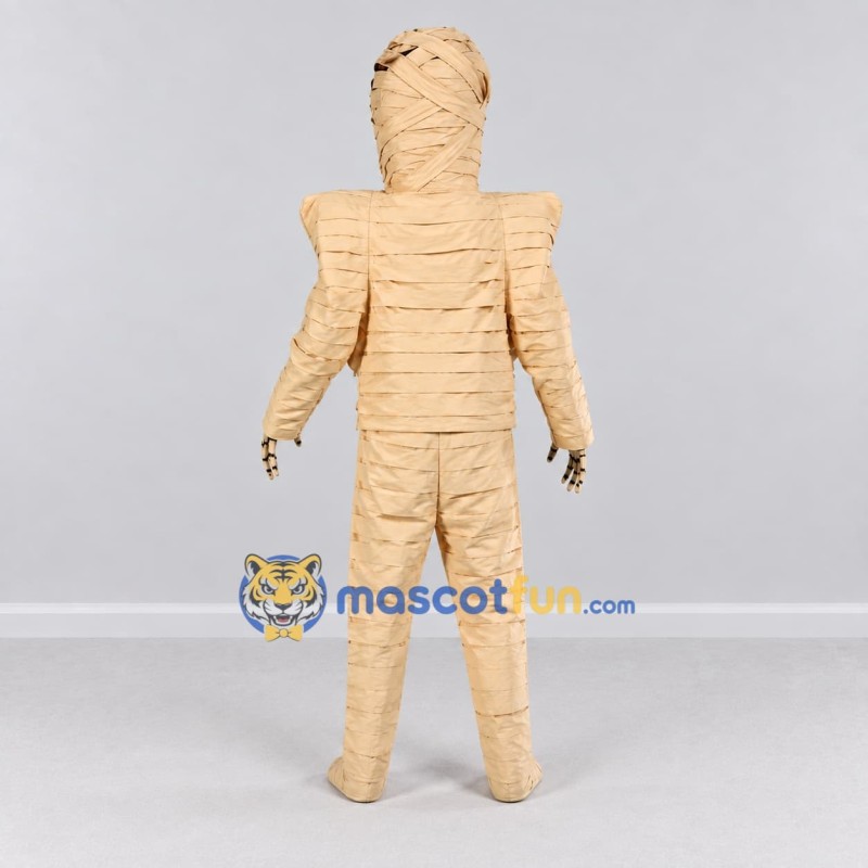 Custom Beige Mummy Mascot Costume Adult Full Body Suit for Halloween Events Custom Beige Mummy Mascot Costume Adult Full Body Suit for Halloween Events