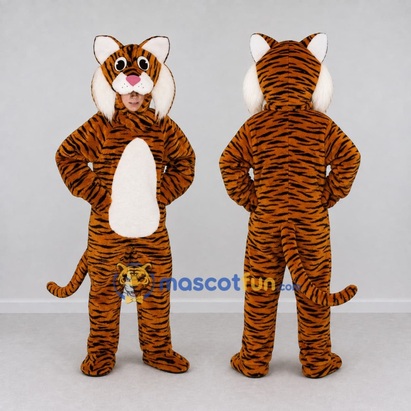 Custom Orange Black and White Tiger Mascot Costume Adult Full Body Suit for Wildlife Events Custom Orange Black and White Tiger Mascot Costume Adult Full Body Suit for Wildlife Events