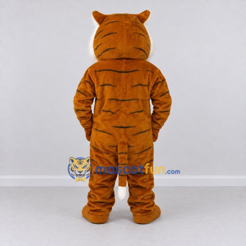 Custom Brown Black and White Tiger Mascot Costume Adult Full Body Suit for Wildlife Events Custom Brown Black and White Tiger Mascot Costume Adult Full Body Suit for Wildlife Events