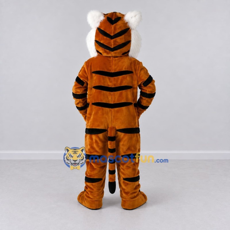 Custom Brown Black and White Tiger Mascot Costume Adult Full Body Suit for Wildlife Events Custom Brown Black and White Tiger Mascot Costume Adult Full Body Suit for Wildlife Events
