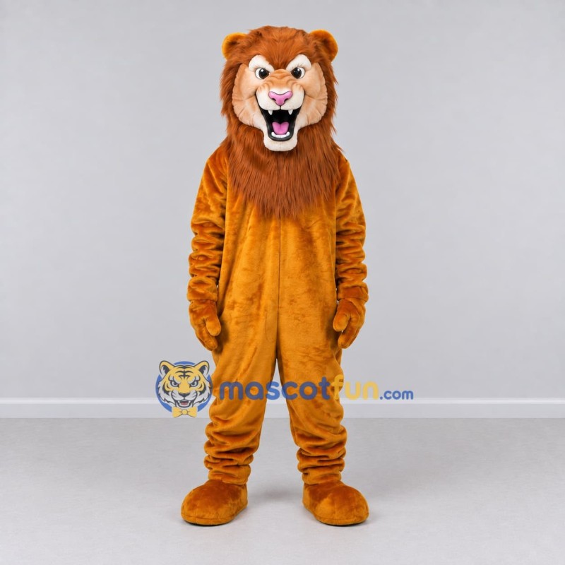 Custom Golden Brown Lion Mascot Costume Adult Full Body Suit for Wildlife Events Custom Golden Brown Lion Mascot Costume Adult Full Body Suit for Wildlife Events