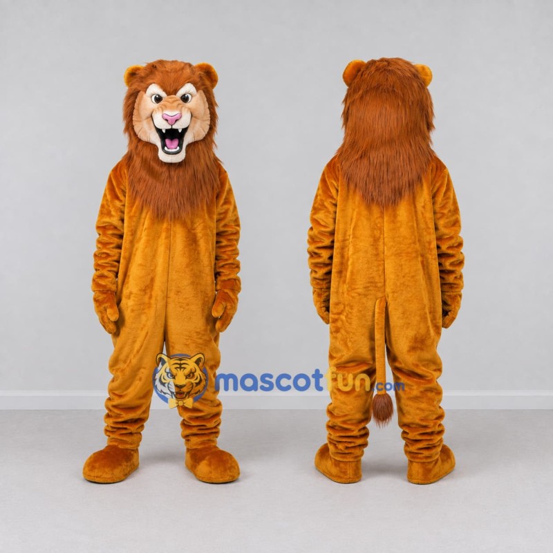 Custom Golden Brown Lion Mascot Costume Adult Full Body Suit for Wildlife Events Custom Golden Brown Lion Mascot Costume Adult Full Body Suit for Wildlife Events
