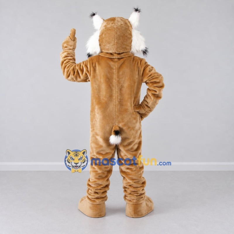 Custom Tan and White Lynx Mascot Costume Adult Full Body Suit for Wildlife Events Custom Tan and White Lynx Mascot Costume Adult Full Body Suit for Wildlife Events