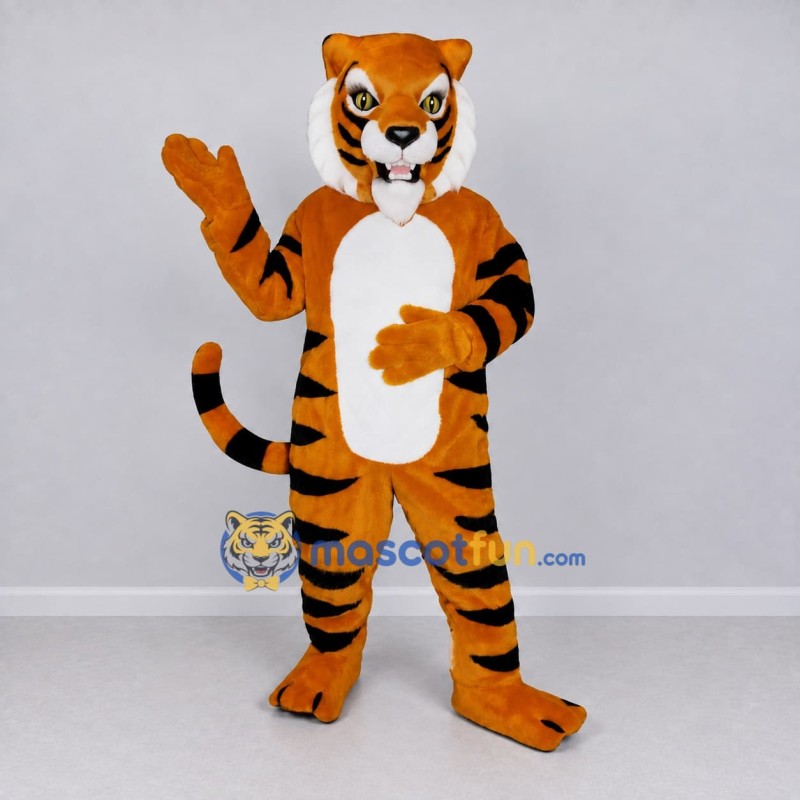 Custom Orange Black and White Tiger Mascot Costume Adult Full Body Suit for Wildlife Events Custom Orange Black and White Tiger Mascot Costume Adult Full Body Suit for Wildlife Events