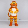 Custom Orange Yellow and White Grinning Tabby Cat Mascot Costume Adult Full Body Suit for Themed Parties Custom Orange Yellow and White Grinning Tabby Cat Mascot Costume Adult Full Body Suit for Themed Parties