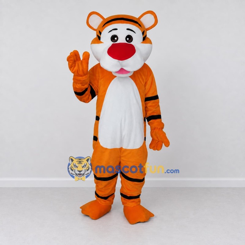 Custom Orange Black and White Tiger Mascot Costume Adult Full Body Suit for Wildlife Events Custom Orange Black and White Tiger Mascot Costume Adult Full Body Suit for Wildlife Events