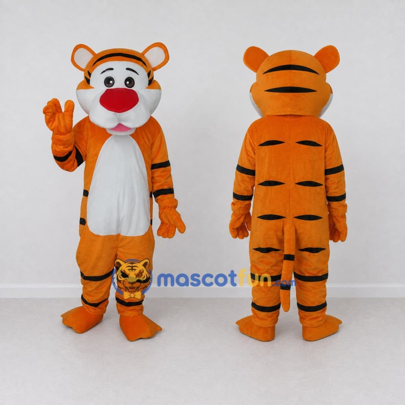 Custom Orange Black and White Tiger Mascot Costume Adult Full Body Suit for Wildlife Events Custom Orange Black and White Tiger Mascot Costume Adult Full Body Suit for Wildlife Events