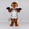 Custom Brown Black and White Roaring Tiger Mascot Costume Adult Full Body Suit for Wildlife Events