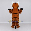 Custom Brown Black and White Roaring Tiger Mascot Costume Adult Full Body Suit for Wildlife Events