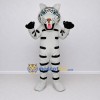 Custom White and Black White Tiger Mascot Costume Adult Full Body Suit for Wildlife Events