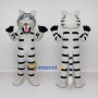 Custom White and Black White Tiger Mascot Costume Adult Full Body Suit for Wildlife Events