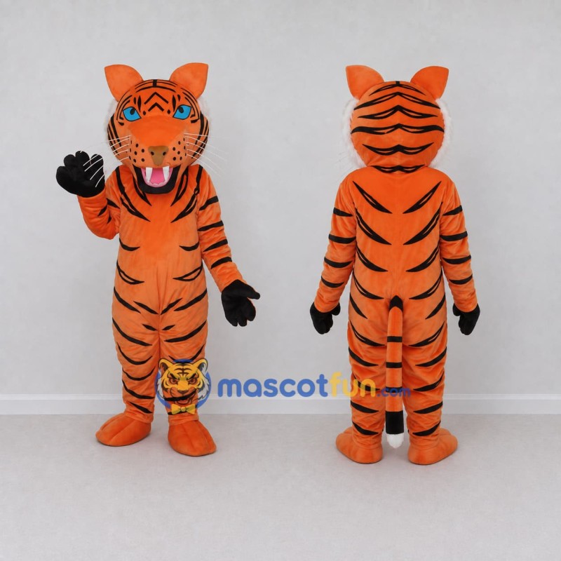 Custom Orange and Black Tiger Mascot Costume Adult Full Body Suit for Wildlife Events Custom Orange and Black Tiger Mascot Costume Adult Full Body Suit for Wildlife Events