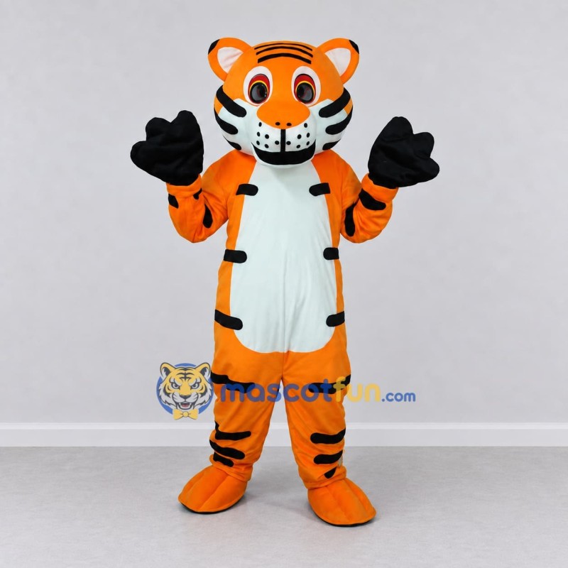 Custom Orange Black and White Tiger Mascot Costume Adult Full Body Suit for Wildlife Events Custom Orange Black and White Tiger Mascot Costume Adult Full Body Suit for Wildlife Events