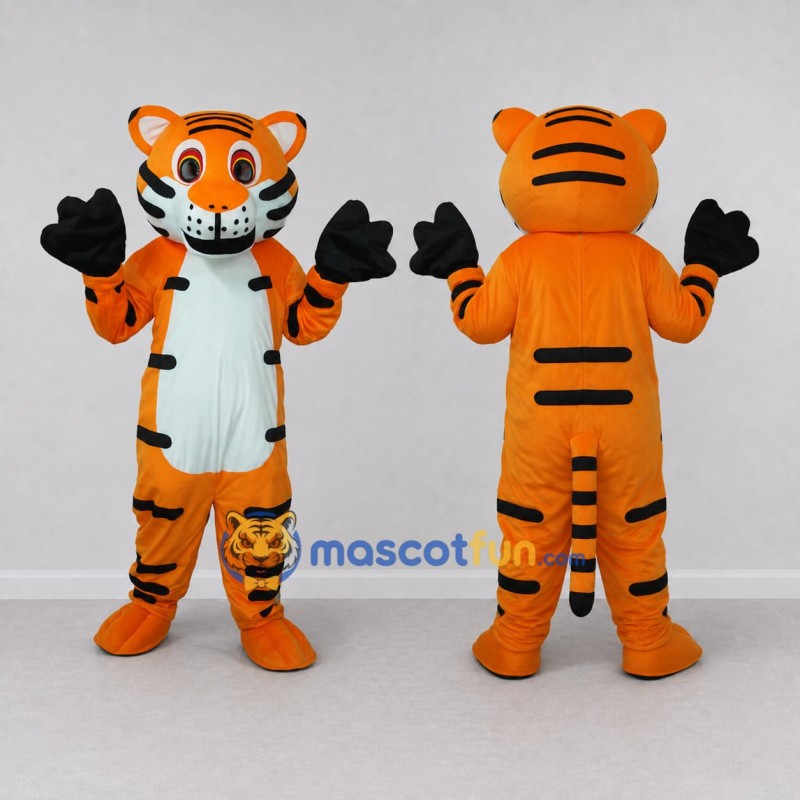 Custom Orange Black and White Tiger Mascot Costume Adult Full Body Suit for Wildlife Events Custom Orange Black and White Tiger Mascot Costume Adult Full Body Suit for Wildlife Events