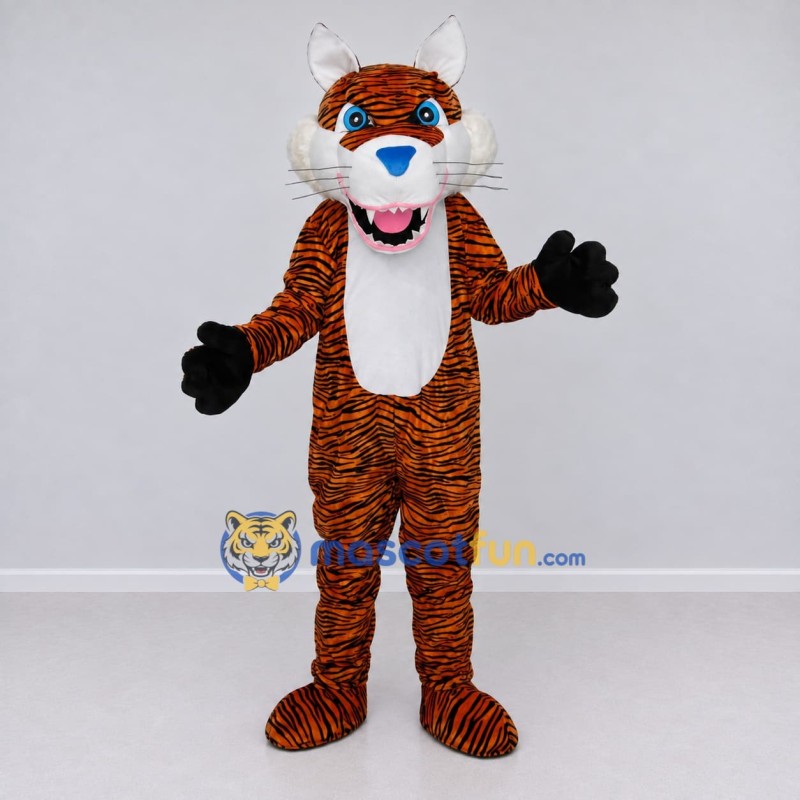 Custom Orange Black and White Tiger Mascot Costume Adult Full Body Suit for Wildlife Events Custom Orange Black and White Tiger Mascot Costume Adult Full Body Suit for Wildlife Events