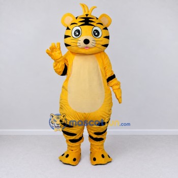 Custom Yellow Black and Cream Tiger Mascot Costume Adult Full Body Suit for Children's Parties Custom Yellow Black and Cream Tiger Mascot Costume Adult Full Body Suit for Children's Parties
