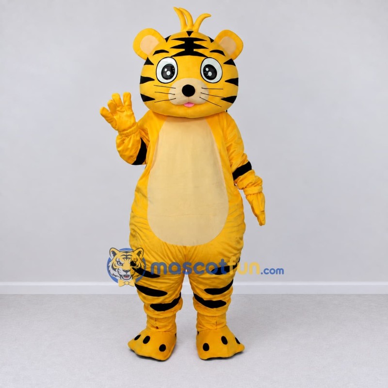 Custom Yellow Black and Cream Tiger Mascot Costume Adult Full Body Suit for Children's Parties Custom Yellow Black and Cream Tiger Mascot Costume Adult Full Body Suit for Children's Parties