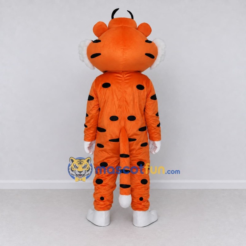 Custom Orange and Blue Spotted Cat with Bandana Mascot Costume Adult Full Body Suit for Wildlife Events Custom Orange and Blue Spotted Cat with Bandana Mascot Costume Adult Full Body Suit for Wildlife Events