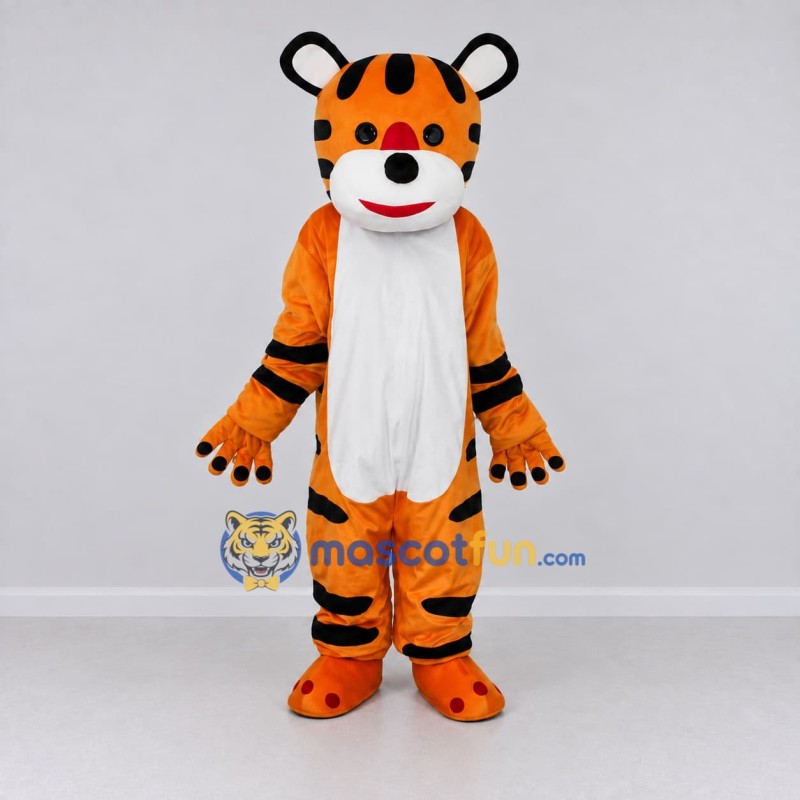 Custom Orange Black and White Tiger Mascot Costume Adult Full Body Suit for Wildlife Events Custom Orange Black and White Tiger Mascot Costume Adult Full Body Suit for Wildlife Events