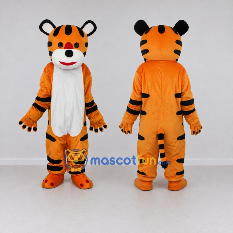 Custom Orange Black and White Tiger Mascot Costume Adult Full Body Suit for Wildlife Events Custom Orange Black and White Tiger Mascot Costume Adult Full Body Suit for Wildlife Events